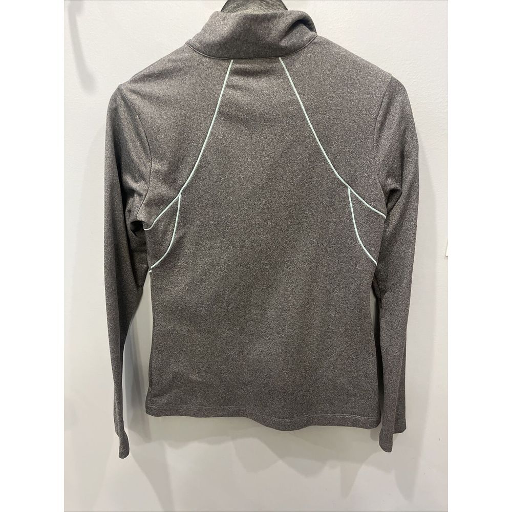Under Armour Jacket Women's S Gray Turquoise Long Sleeve Full Zip Mock Neck EUC - Picture 4 of 4